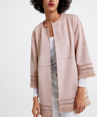 Zara pink cheap suede jacket