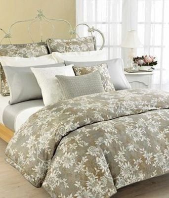 RALPH LAUREN ODEON FLORAL GRAY 6 pc QUEEN COMFORTER SET BEDSKIRT  SHAMS