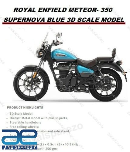 For Royal Enfield Meteor 350 Supernova Blue 3D Scale Model 