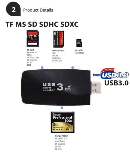 5 Gbps Memory Card Reader Fast USB 3.0 Adapter Up Micro SDXC SD TF Calgary Ca..!