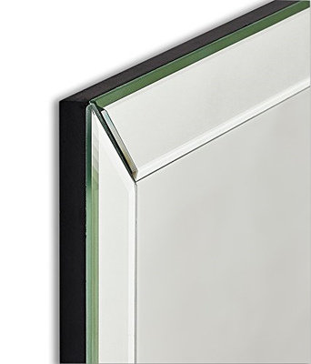 Large Flat Framed Wall Mirror with 2 Inch Edge Beveled Mirror Frame | Premium |