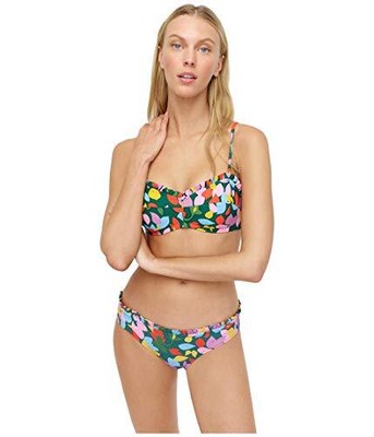 

J.Crew Mildred Французский топ с оборками и цветочным принтом Зеленый/Розовый Мульти MD, Green/pink multi