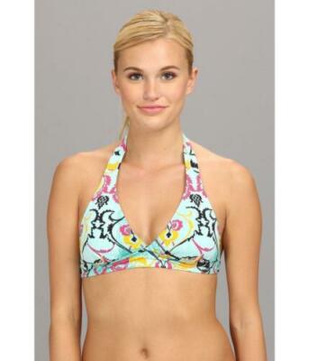 NWT SOYBU Sunshine Halter Bikini Top  size S Green Henna