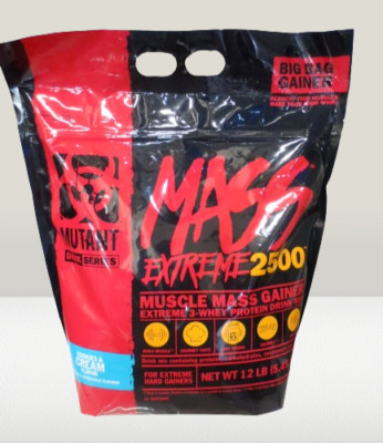 MASS EXTREME 2500 MUSCLE MASS GAINER PROTEIN DRINK COOKIES & CREAM FLAVOR 12 LB