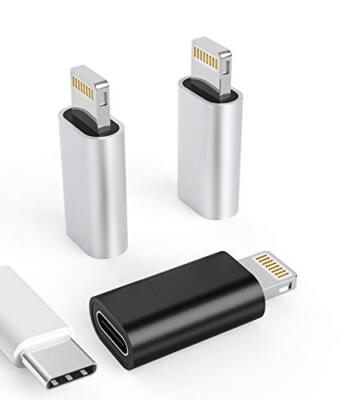 zoyuzan 3Pack USB C Female to Lightning Male Adapter for iPhone silver 