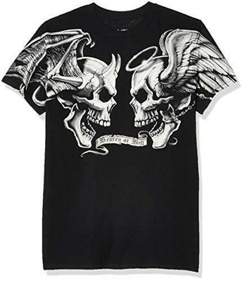 Liquid Blue Men's Plus-Size Good and Evil T-Shirt, Black, Large