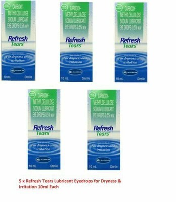 5 X Refresh Tears Lubricant Eye Drops for Dryness & irritation 10ml Each