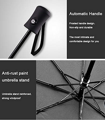 Automatic Travel Umbrella with Teflon Coating, Black