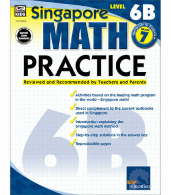 Singapore Math Practice, Level 6B, Grade 7 - Paperback - GOOD