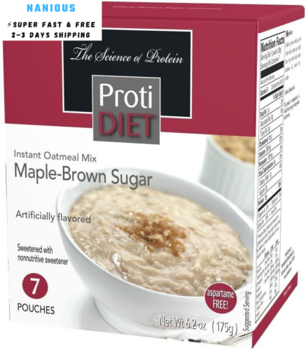 Protidiet - Maple-Brown Sugar Instant Oatmeal Mix, 7 pouches, 6.2 oz