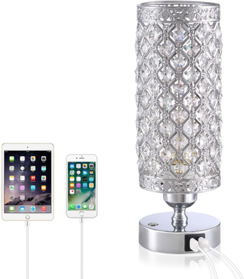 Yarra Decor Crystal Bedside Table Lamp 3 Way Color Changing Lamps