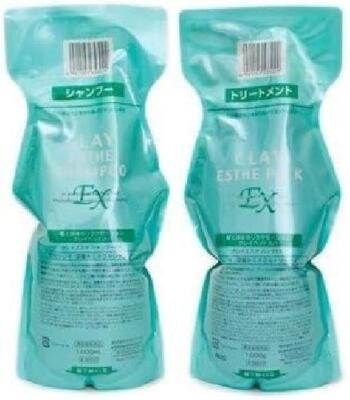 Moltobene clay esthetic shampoo EX1000ml & pack EX1000g refill set From Japan