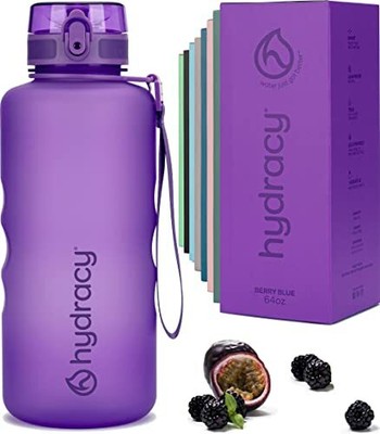 WATER BOTTLE with Time Marker Fruit Infuser Strainer Berry B