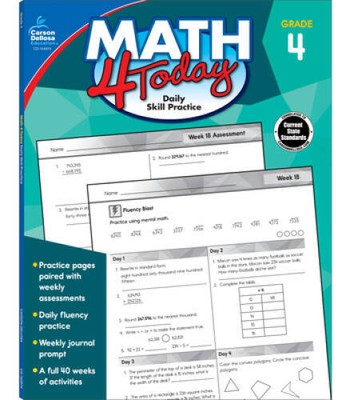 Math 4 Today, Grade 4 - Paperback By Carson-Dellosa Publishing - VERY GOOD