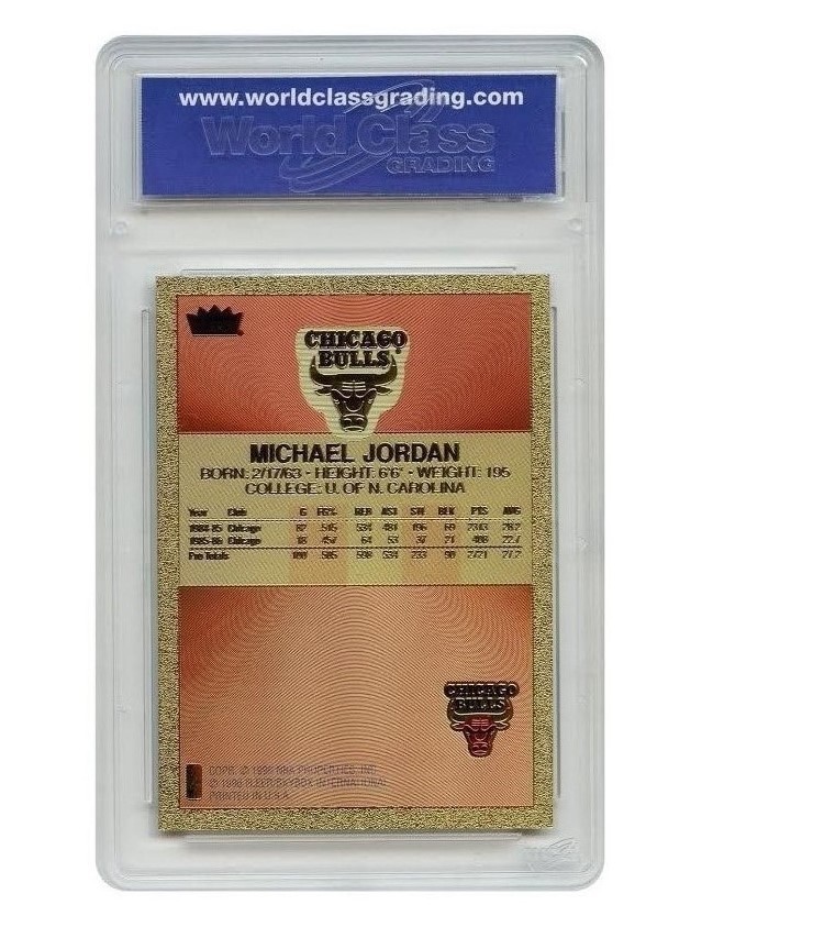 Brushed Gold MICHAEL JORDAN FLEER ROOKIE CARD - Graded GEM-MINT 10