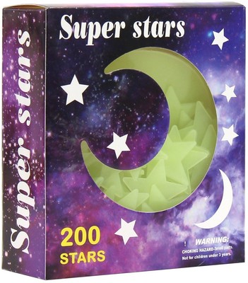  Glow In The Dark Star Stickers Decal  1 Pack Of 200pcs  Home Wall Glow  Baby