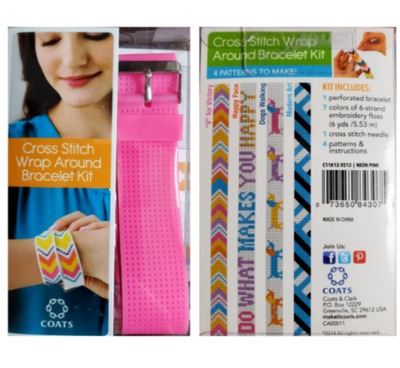 J&P Coats Pink wrap-around bracelet 2014 kit-with multiple patterns to choose