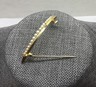 ANTIQUE 10K YELLOW GOLD CRESCENT MOON BROOCH/PIN - Graduated Seed Pearls, 1.75”