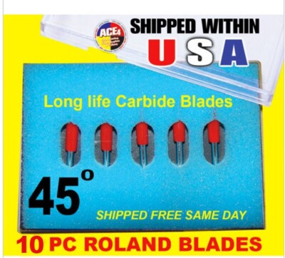 10 PC - 45 Degree Roland Blades - SP-300 SP-540 VS-300 VS-540 VS-640 GX-24
