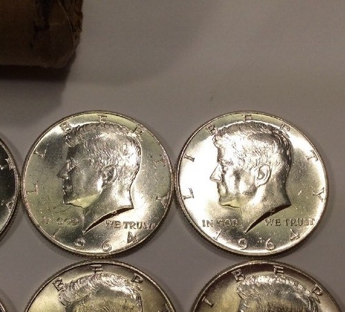 1964-P Kennedy Silver Half Dollars GEM BU+ From Original Roll