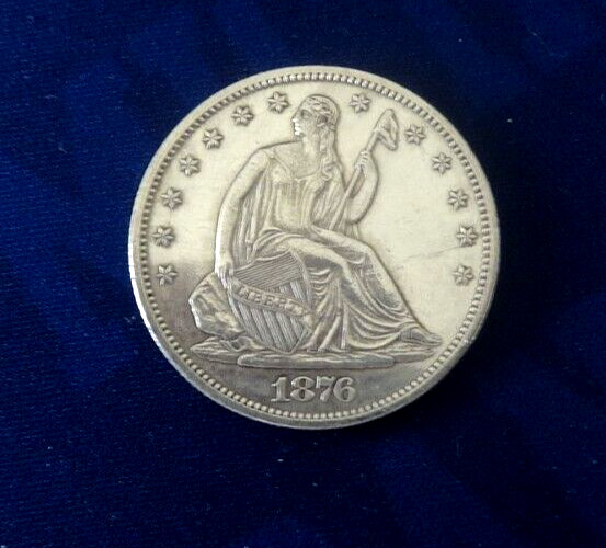 1876S-SEATED LIBERTY HALF DOLLAR, VERY  HIGHGRADE DETAILS BOLD REV.