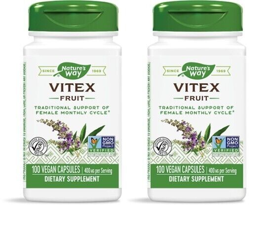 Natures Way Vitex Fruit 400 мг 2X100 капсул традиционная поддержка женского цикла