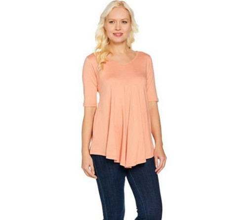 ス❣️logo knit tops ivory LOGO by Lori Goldstein 100% Cotton Top with Woven Step Hem