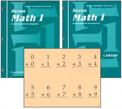 SAXON MATH 1 HOMESCHOOL STUDENT WORKBOOKS & FACT CARDS -  NEW