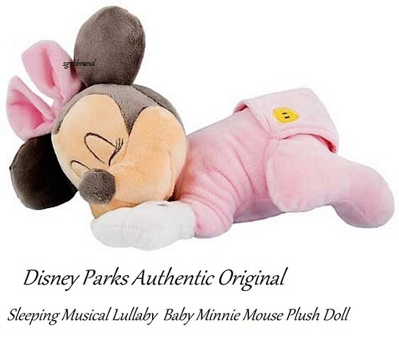 Disney Park Sleeping Musical / Singing Lullaby Pink Baby Minnie Mouse Plush Toy | eBay