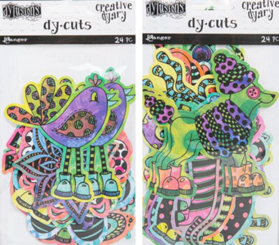 Dyan Reaveley's Dylusions Creative Dyary Dy-Cuts - Birds, Dogs, Cats - 2 Packs