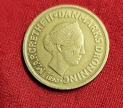 □１９２６年□DANSK◇２３cm◇ ◇ Danish Coin 20 Kroner Queen Margrethe II 2nd portrait