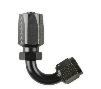 Earls Power Steering Hose End - 120 Degree -6 AN - Steel w/ Black Finish 151206
