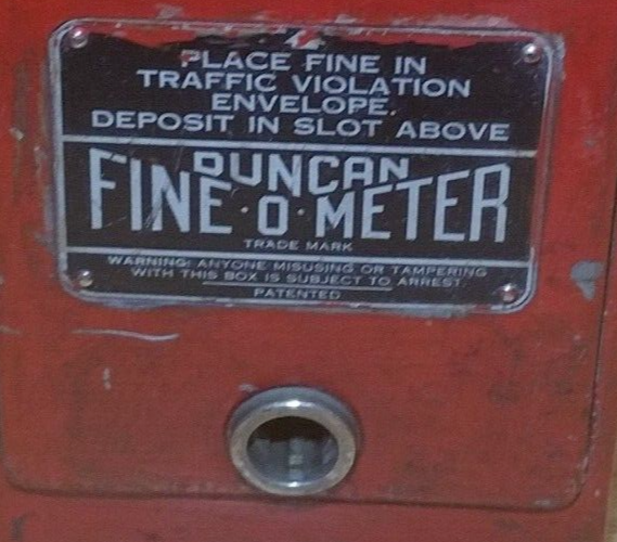 Vintage Duncan Fine-O-Meter 9"x6"x5" Trafic Violation Fine Collection Box