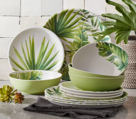Member's Mark 12-Piece Melamine Dinnerware Set- Summer Colle