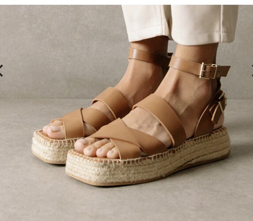 Alohas County - Brown Leather Espadrilles US 6.5 New | eBay