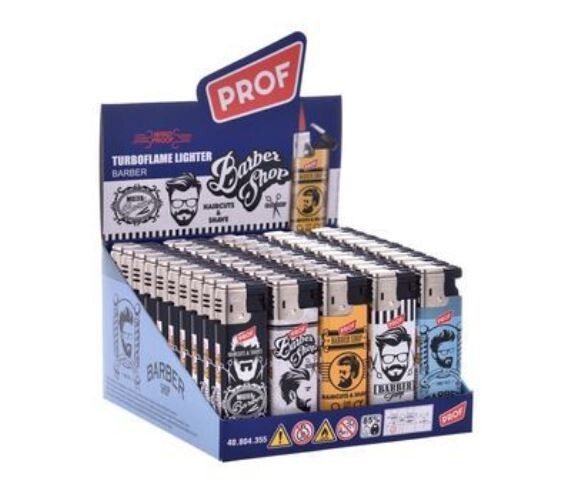Confezione 50 Accendini Elettronici Ricaricabili Prof Barber Shop dfh