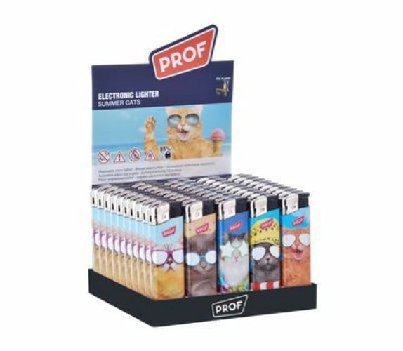 Confezione 50 Accendini Elettronici Ricaricabili Summer Cats dfh