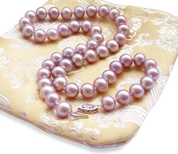 Pre-owned Branded 8-8.5mm Aaa Gem Quality Pearl Necklace 14k Gold 4 Colors Of Pearls In White