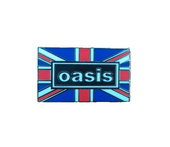UK OASIS ROCK BAND UNION JACK LOGO ENAMEL PIN NOEL LIAM
