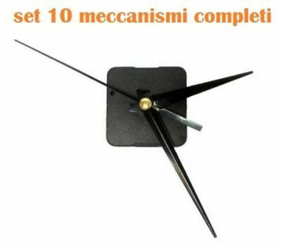 Set 10 Pezzi Meccanismo Ingranaggio Orologio Parete Muro Ricambio 3 Lancette lac