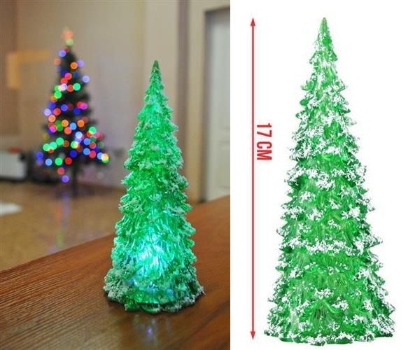 ALBERELLO DI NATALE LUMINOSO DECORAZIONI NATALIZIE LUCE COLORATA 17CM NUOVO