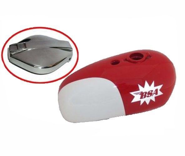 BSA A65-25PH Spitfire Hornet Red White Painted Petrol Fuel Tank A65HA + Cap 