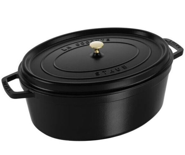 Staub Cocotte Guss 33 Cm Oval 6,7 Liter Gusseisen Schwarz Zwilling