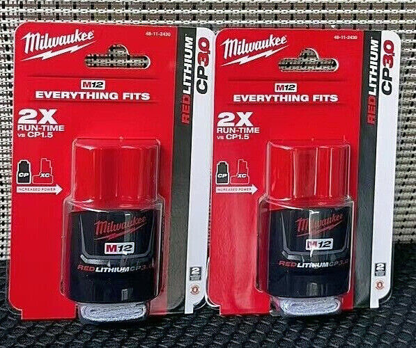 NEW Milwaukee 48-11-2430 M12 Red Lithium CP 3.0 2-Pack Batte