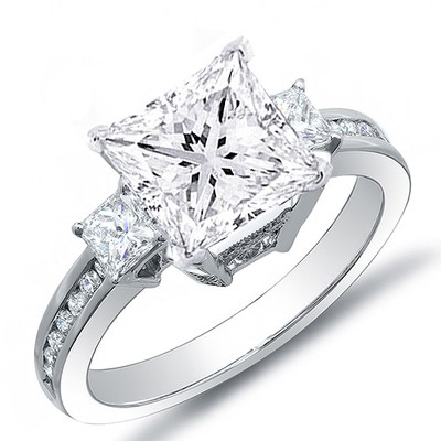 1.35 Ct. Princess & Round Cut Channel Set Diamond ...