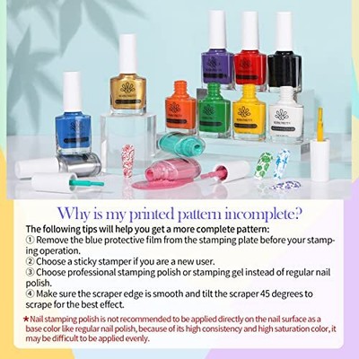Born Pretty Nail Stamping Polish Fingernail Stamp Polish Set Manicure Print N...