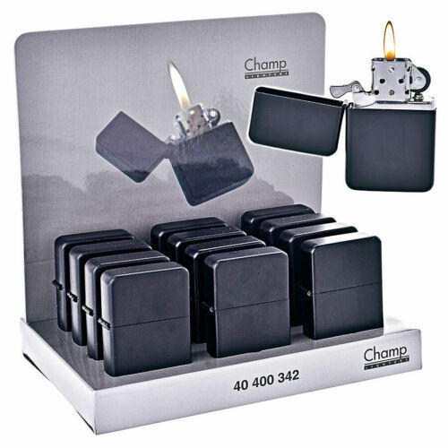 Set 12 Pezzi Accendino A Benzina Colore Nero Opaco dfh