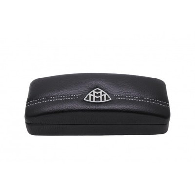 Very good condition MAYBACH sunglasses case with logo, leather, black and silver