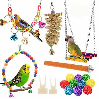 Hanging Bell Birds Cage Toys For Small Parakeets Cockatiel Love Birds 12 Pieces