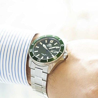Pre-owned Orient Kano/big Mako Men's Automatic Manual Winding Mechanical Sports Steel S... In Green